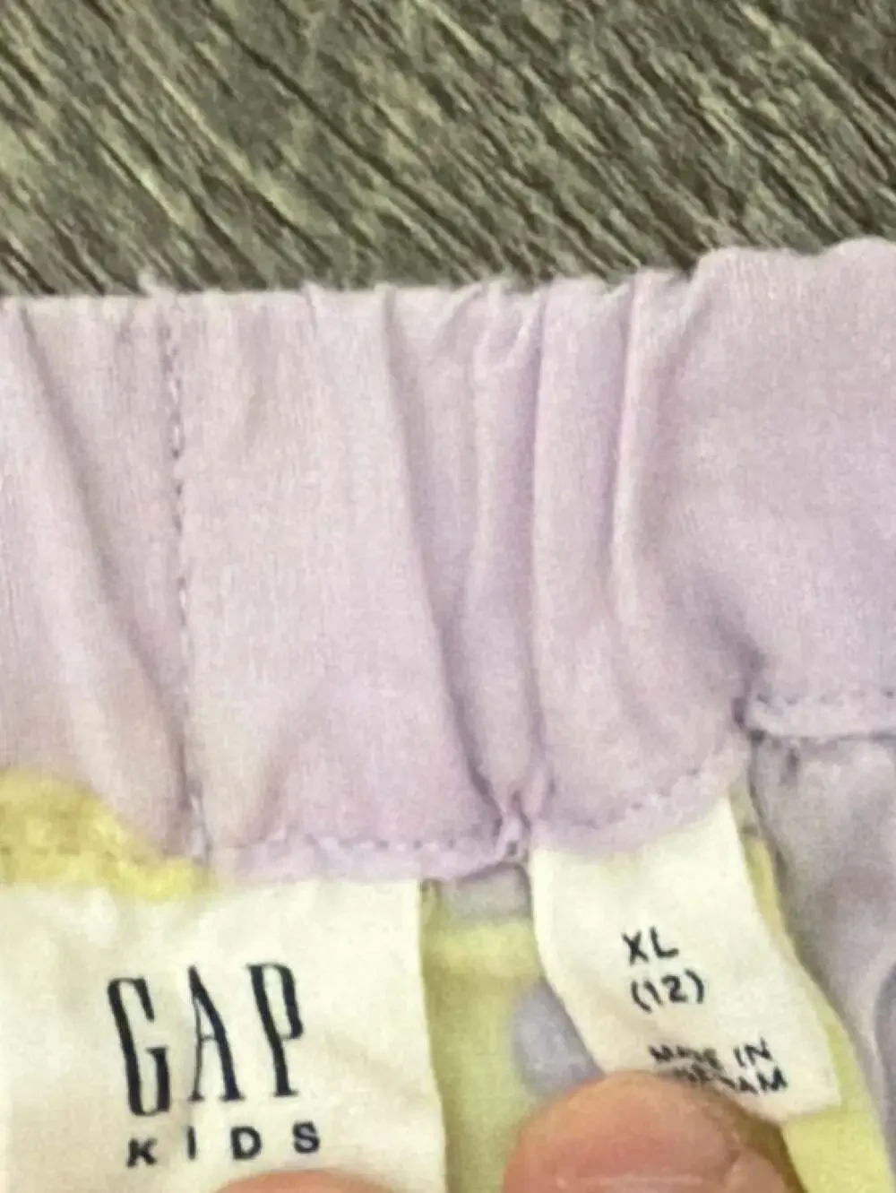 GAP Girls Lavender Floral Print Button-Front Cotton Linen Skirt Size XL(12)